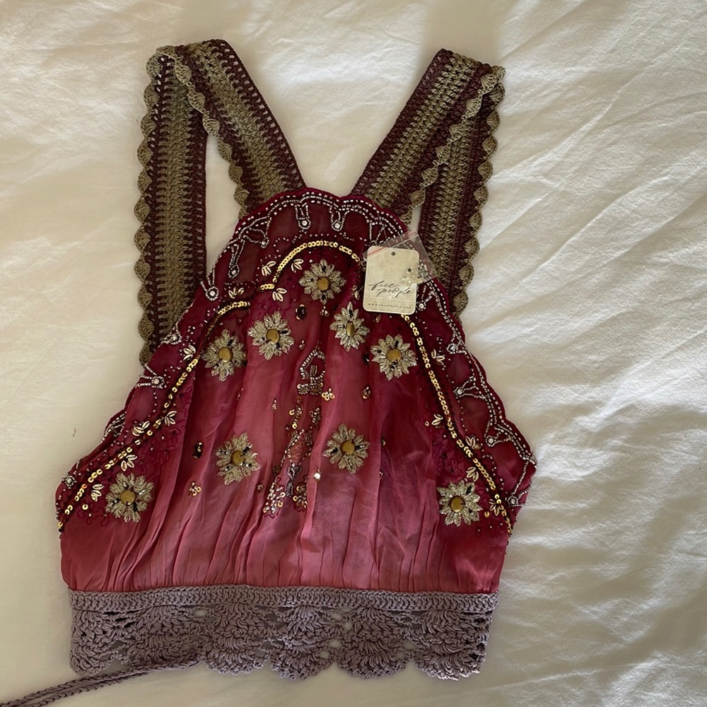 Beautiful New Free People Beaded Halter